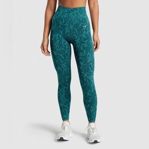 Gymshark Adapt Animal Butterfly Teal Seamless Leggings Size Medium